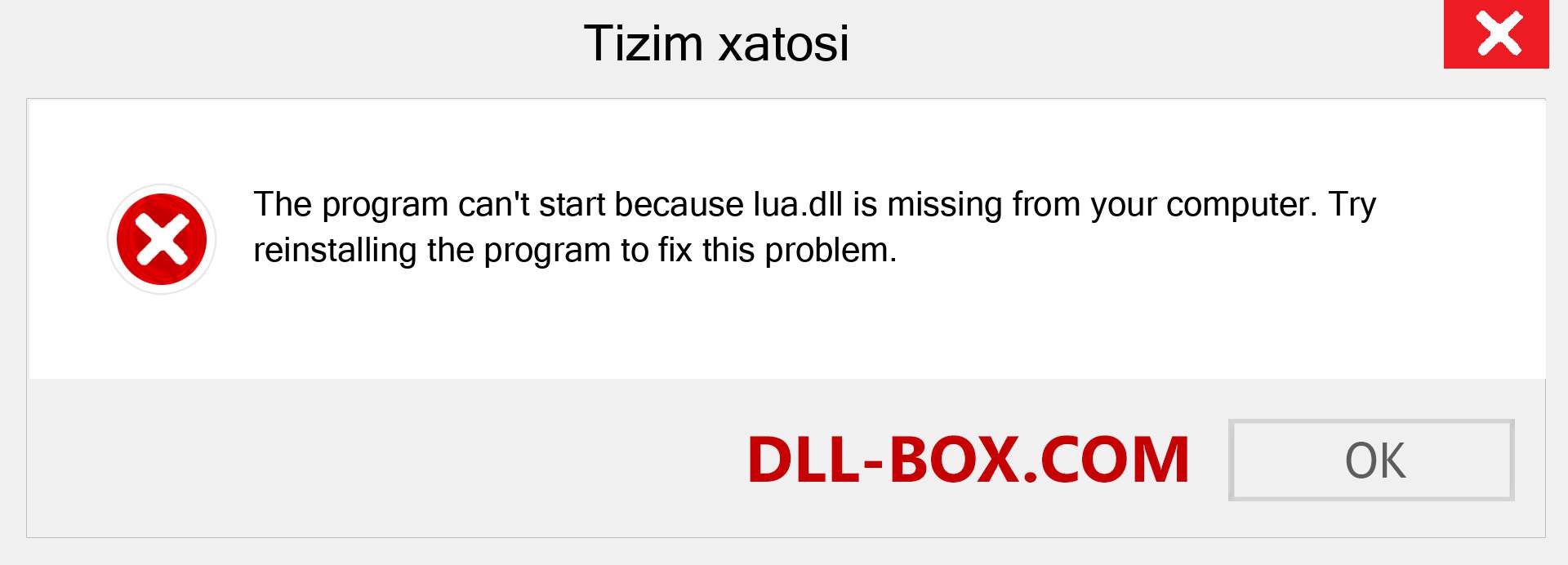 lua.dll fayli yo'qolganmi?. Windows 7, 8, 10 uchun yuklab olish - Windowsda lua dll etishmayotgan xatoni tuzating, rasmlar, rasmlar